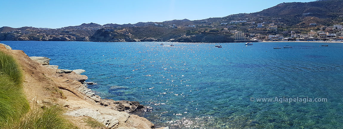Panoramic photo of the bay of 
            Agia Pelagia