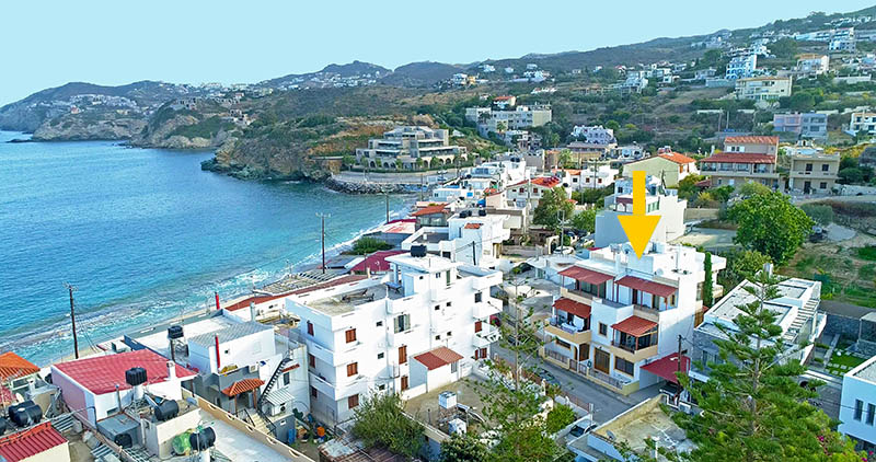 long term Apartments for rent in the village of Agia Pelagia on Crete